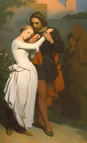 Faust and Marguerite in the Garden by Ary Scheffer - Oil Painting Reproduction