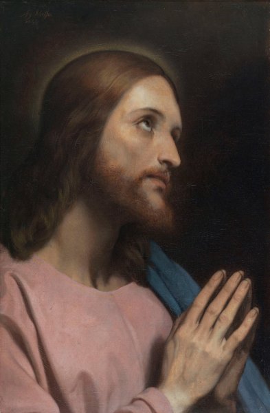 Head of Christ  by Ary Scheffer - Hand-Painted Oil Painting Reproduction