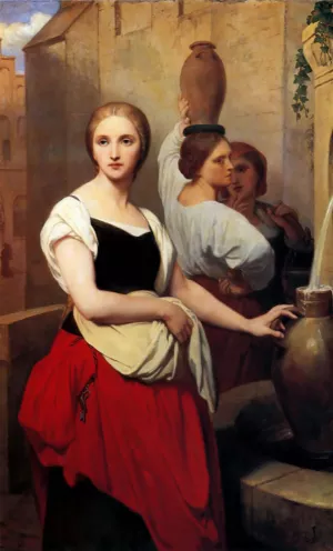 Margaret at the Fountain by Ary Scheffer - Oil Painting Reproduction