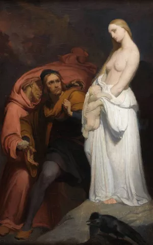 Marguerite holding her dead child by Ary Scheffer Oil Painting