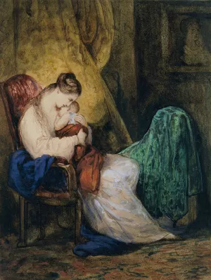 Mother and Child by Ary Scheffer Oil Painting
