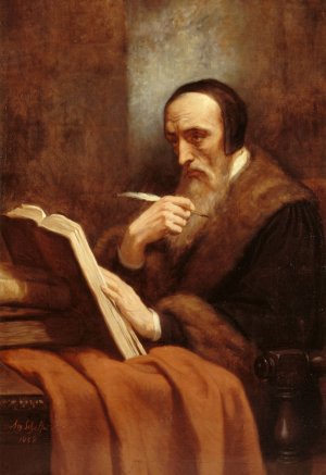 Portrait de Calvin by Ary Scheffer Oil Painting