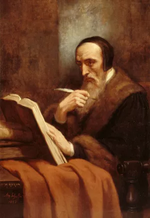 Portrait de Calvin by Ary Scheffer Oil Painting