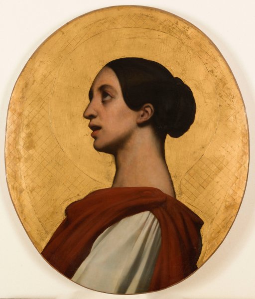 Portrait de Pauline Viardot en sainte Cecile  by Ary Scheffer - Hand-Painted Oil Painting Reproduction