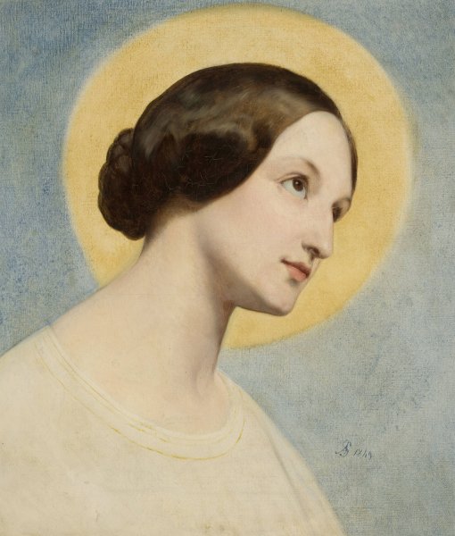 Portrait of Eliza Krasinska  by Ary Scheffer - Hand-Painted Oil Painting Reproduction