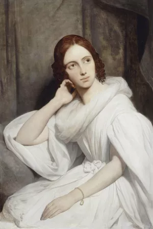 Portrait of Sophie Marin, widow of Lieutenant General Baudrand by Ary Scheffer Oil Painting