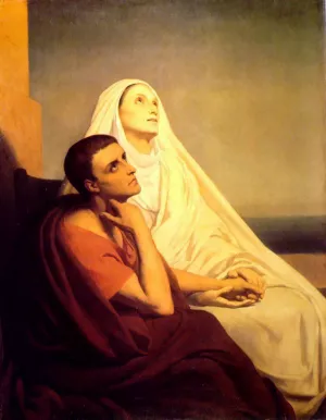 Saint Augustin et sa Mere Monique by Ary Scheffer Oil Painting