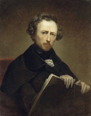 Self Portrait at the age of 43 by Ary Scheffer Oil Painting
