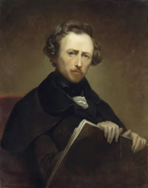 Self Portrait at the age of 43 by Ary Scheffer Oil Painting