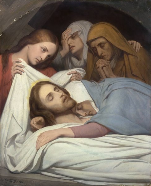 The Entombment  by Ary Scheffer - Hand-Painted Oil Painting Reproduction