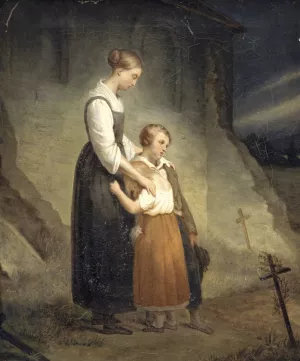 The orphans by Ary Scheffer Oil Painting