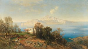 A View Of Capri by Ascan Lutteroth Oil Painting