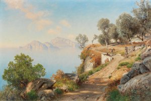 Blick Auf Capri by Ascan Lutteroth Oil Painting