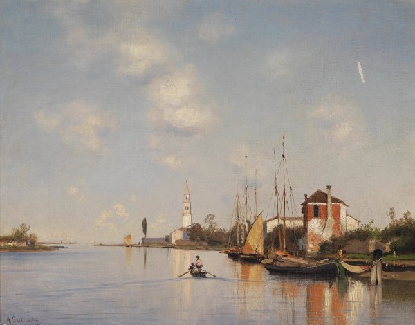 Mazzorbo Bei Venedig by Ascan Lutteroth - Hand-Painted Oil Painting Reproduction