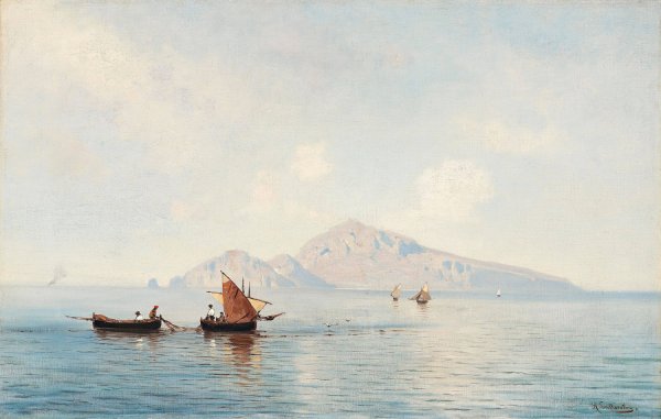 Punta Campanella by Ascan Lutteroth - Hand-Painted Oil Painting Reproduction