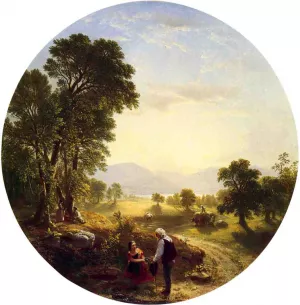 Hudson River Scene by Asher B. Durand Oil Painting