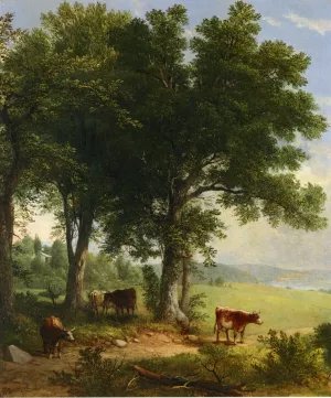 In the Shade of the Old Oak Tree by Asher B. Durand Oil Painting