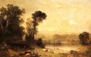 Pastoral Scene by Asher B. Durand - Oil Painting Reproduction