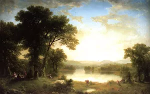 Picnic in the Country by Asher B. Durand Oil Painting