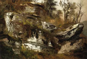 Rocky Cliff by Asher B. Durand - Oil Painting Reproduction
