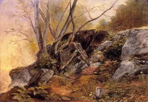 Study from Nature, Rocks and Trees by Asher B. Durand - Oil Painting Reproduction