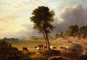 View in the Catskills by Asher B. Durand Oil Painting