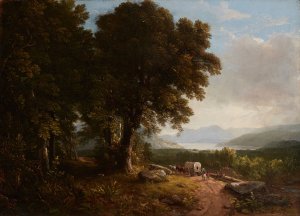 Landscape with Covered Wagon by Asher Brown Durand Oil Painting