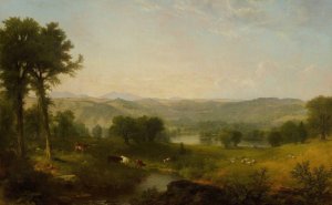 Landscape with Cows and Sheep by Asher Brown Durand Oil Painting