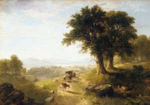 River Scene by Asher Brown Durand Oil Painting