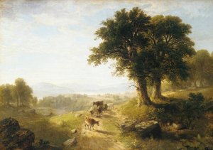 River Scene by Asher Brown Durand Oil Painting