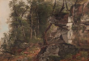 Trees on a Rocky Hillside by Asher Brown Durand Oil Painting