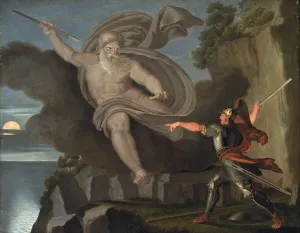 Fingal's Battle with the Spirit of Loda by Asmus Jacob Carstens Oil Painting