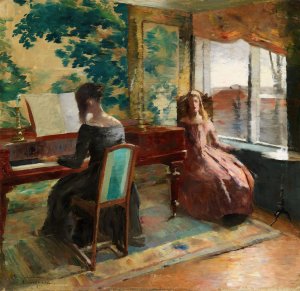 Music Interior by Asta Norregaard Oil Painting
