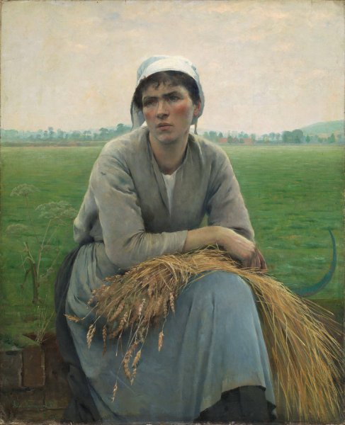 Peasant Woman from Normandy  by Asta Norregaard - Hand-Painted Oil Painting Reproduction