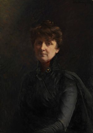 Selvportrett by Asta Norregaard Oil Painting