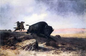 Buffalo Hunt Oil painting by Astley David Montague Cooper