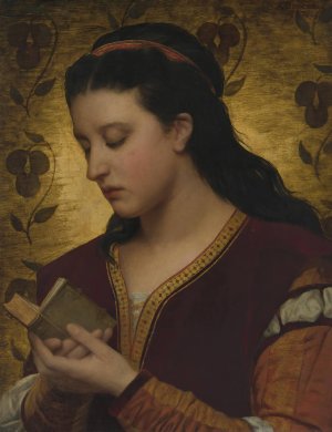 Lady Reading A Book by Attilio Baccani Oil Painting