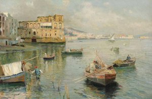 Palazzo Donn'Anna, Naples by Attilio Pratella Oil Painting