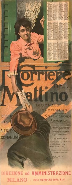 Corriere Del Mattino, Giornale Quotidiano, Milano by Attilio Pusterla Oil Painting