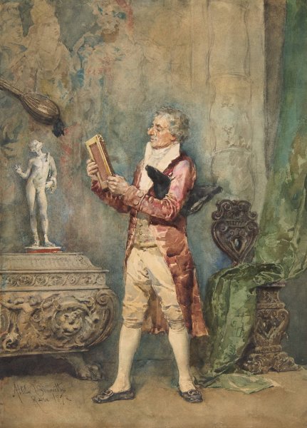 The Amateur  by Attilio Simonetti - Hand-Painted Oil Painting Reproduction
