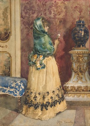 The Miniature by Attilio Simonetti Oil Painting
