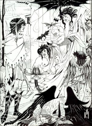 Dreams by Aubrey Beardsley Oil Painting