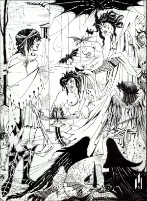 Dreams by Aubrey Beardsley - Oil Painting Reproduction