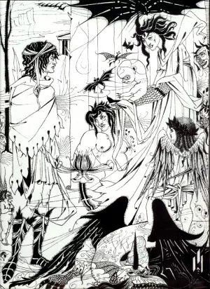 Dreams painting by Aubrey Beardsley