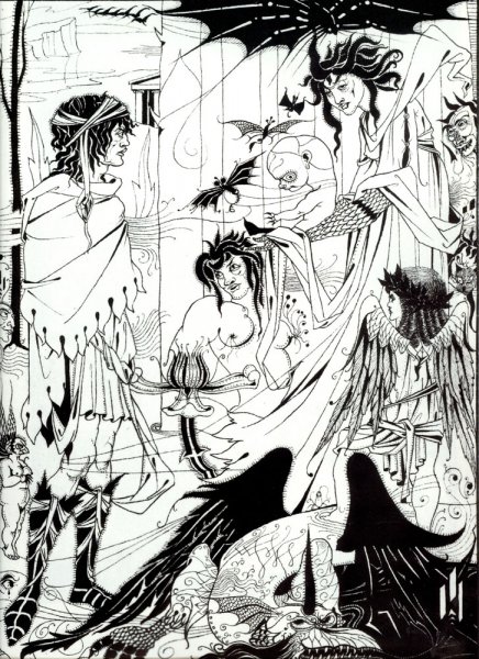 Main Product Photo of Dreams Painting by Aubrey Beardsley