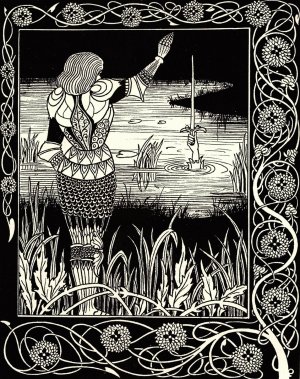 Excalibur in the Lake by Aubrey Beardsley Oil Painting