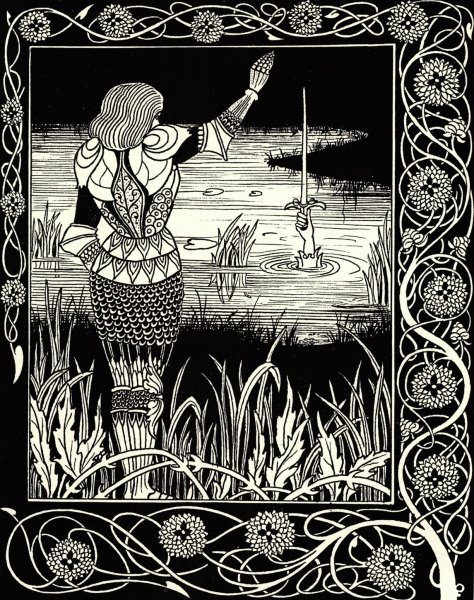 Main Product Photo of Excalibur in the Lake  Painting by Aubrey Beardsley