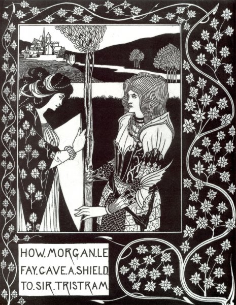 Main Product Photo of How Morgan Le Fay Gave a Shield to Sir Tristram Painting by Aubrey Beardsley