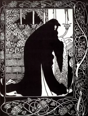 How Queen Guenever Made Her a Nun by Aubrey Beardsley - Oil Painting Reproduction