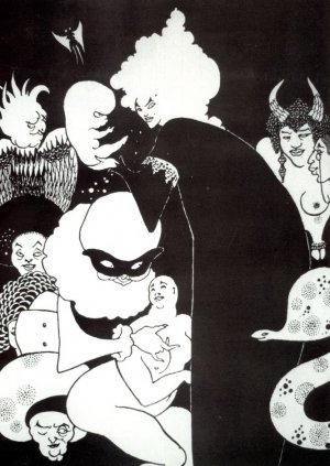 Lucians Strange Creatures by Aubrey Beardsley Oil Painting